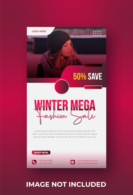 Wintercollectie mode verkoop nieuwjaar luxe mode verkoop sociale media instagram verhaalsjabloon