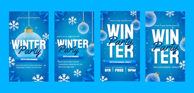 Vector winterfeest instagram verhalencollectie