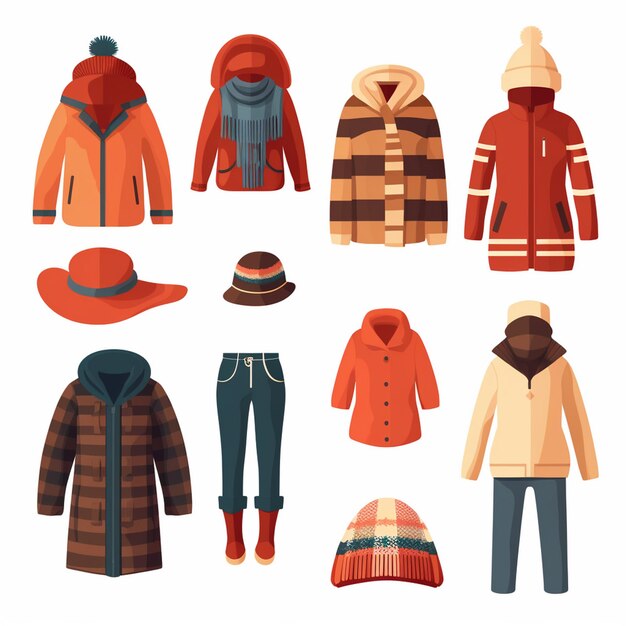 winterkleding mode stijl herfstkleding geïsoleerde meisje trui sjaal warme kleding jas