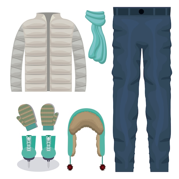 Vector winterkleding ontwerp