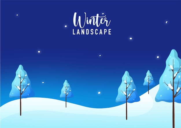 Winterlandschap Ontwerp Vector Kleurrijke Achtergrond