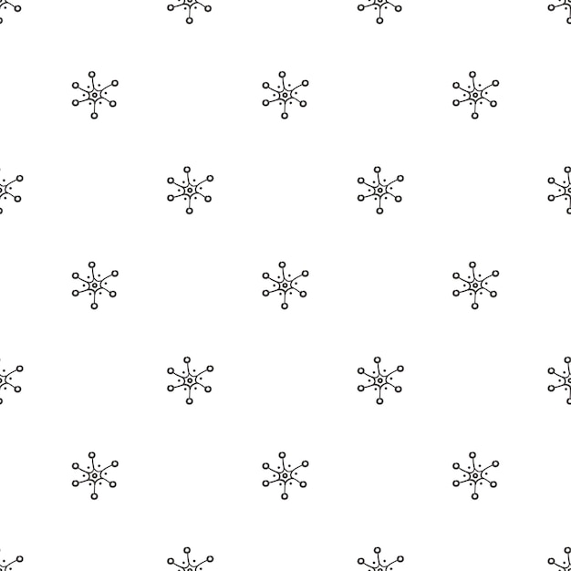 Winterpatroon met handgetekende sneeuwvlokken. Leuk monochroom ontwerp. Kerstmis en Nieuwjaar achtergrond