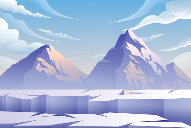 Vector winters tafereel platte ontwerp illustratie