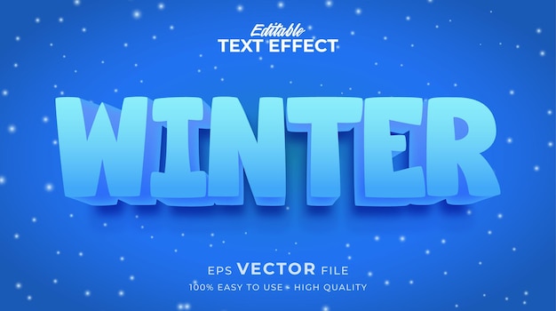 Winterseizoen typografie premium bewerkbaar teksteffect