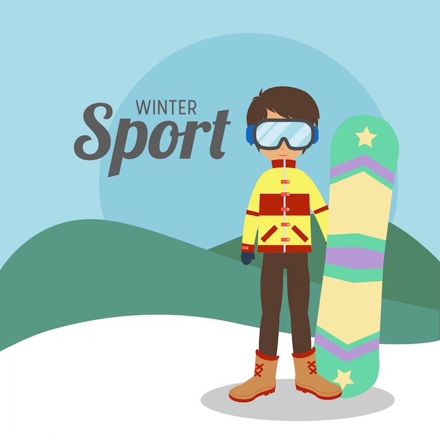 Wintersport illustratie