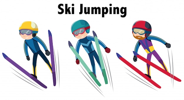 Vector wintersport met skispringen