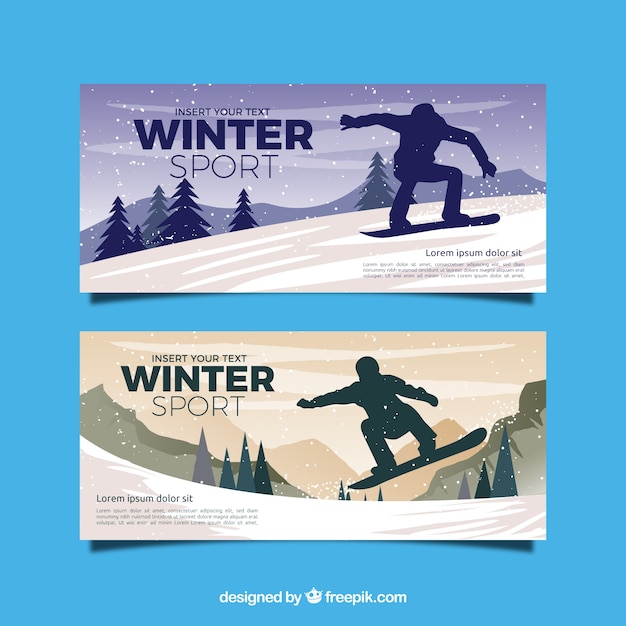 Vector wintersportbanners