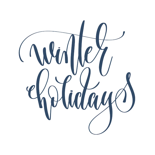 Wintervakantie hand belettering inscriptie tekst naar winter holi