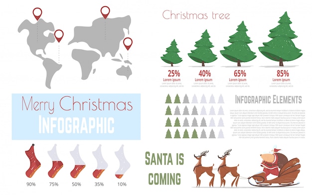 Wintervakantie viering Vector Infographics