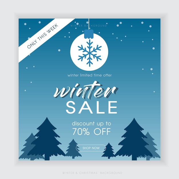 Winterverkoop banner sjabloon ontwerp vector illustratie.