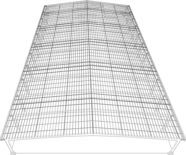 A wire mesh with the number 3 on it