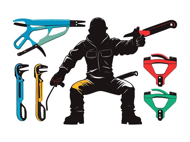 Wire stripper's silhouette illustration vector design