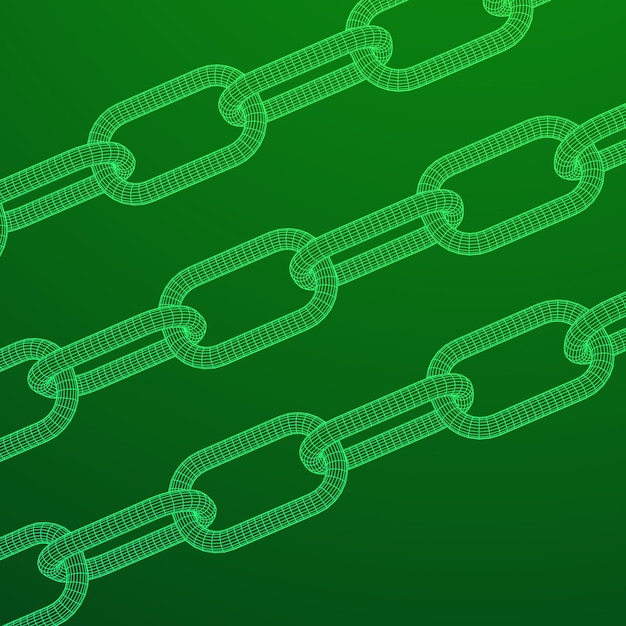 Wireframe blockchain-links