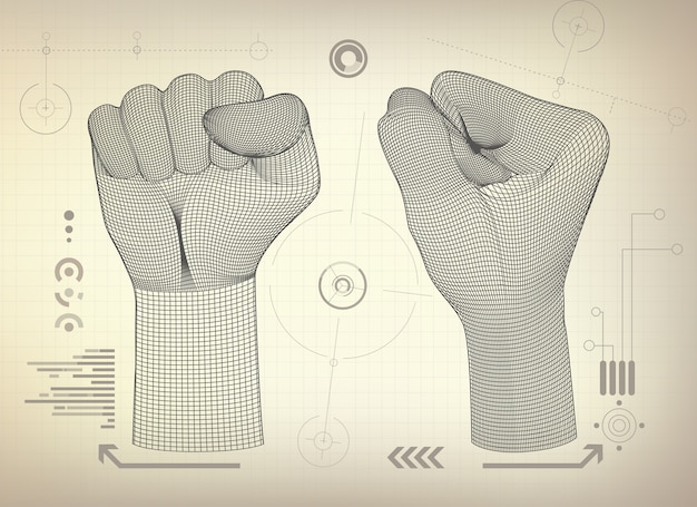 wireframe fist