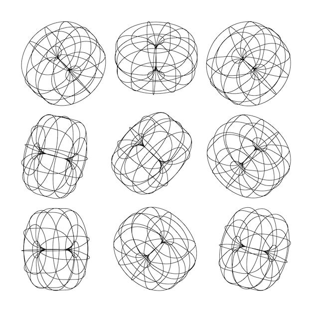 Wireframe gelijnd vormen perspectief mesh d raster laag poly geometrische elementen retro futuristisch ontwerp