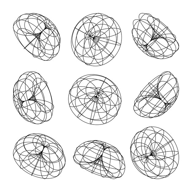 Wireframe gelijnd vormen perspectief mesh d raster laag poly geometrische elementen retro futuristisch ontwerp