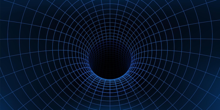 Vector wireframe grid tunnel wormhole funnel background