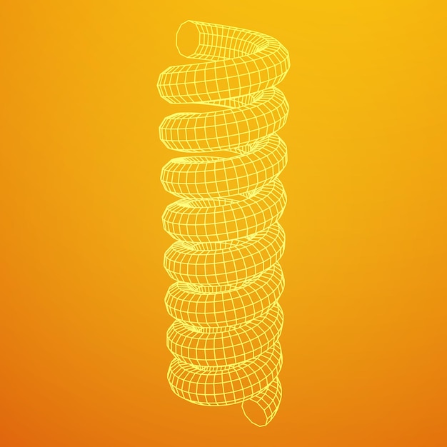 Wireframe helix spring