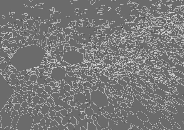 벡터 흰색 배경에 와이어 프레임 풍경 추상적인 기하학적 벡터 기술 배경 3d 벡터 디지털 배경