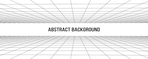 矢量线框景观矢量透视网格数字空间网格在白色背景上