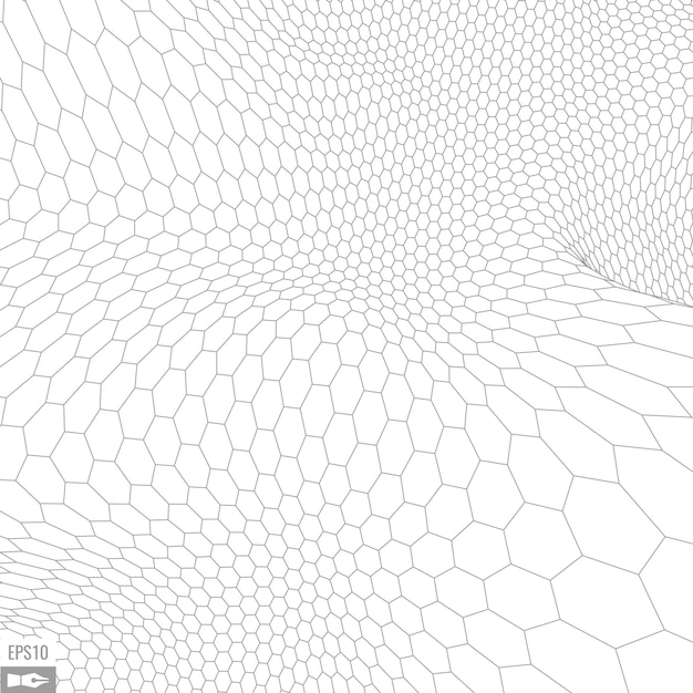 흰색 배경에 와이어 프레임 풍경 추상적인 기하학적 벡터 기술 배경 3d 벡터 디지털 배경