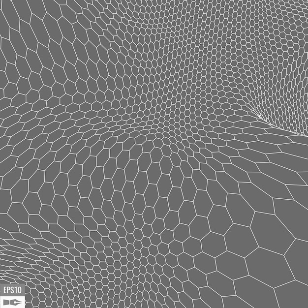 Vettore paesaggio wireframe su sfondo bianco sfondo tecnologico vettoriale geometrico astratto sfondo digitale vettoriale 3d