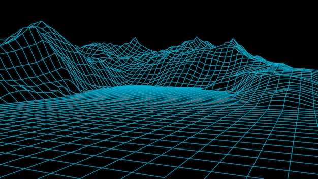 Vector wireframe landscape wire wireframe terrain lines landscape design 3d landscape