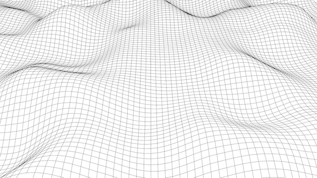Wireframe ландшафтный провод Wireframe волновой дизайн 3D ландшафта