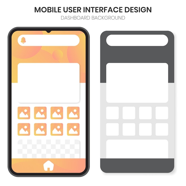 Vector wireframe mobiele gebruikersinterface dashboard display ontwerp