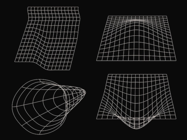 wireframe perspective grid digital space mesh