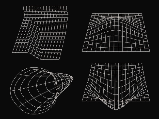 Wireframe perspective grid digital space mesh