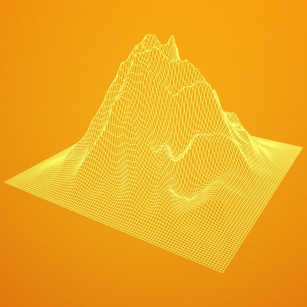 Vector wireframe terrain background