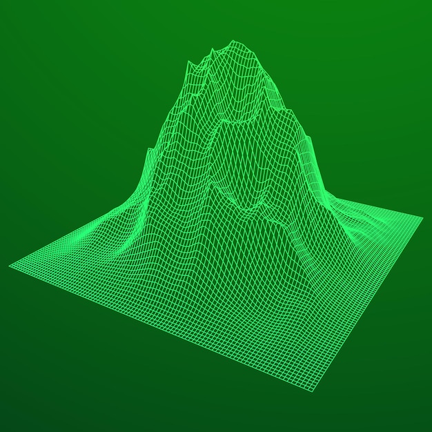 Vector wireframe terrain background