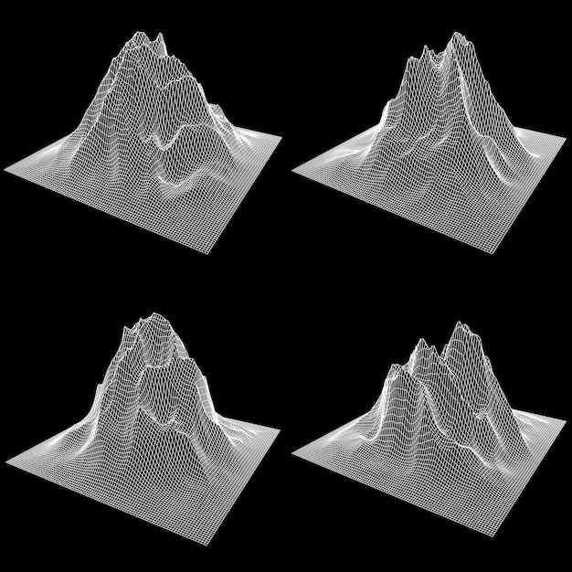 ベクトル ワイヤーフレームの地形の背景