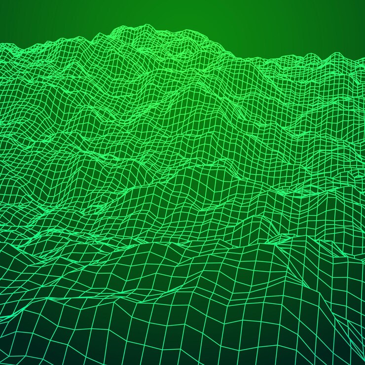 Vector wireframe terrain background