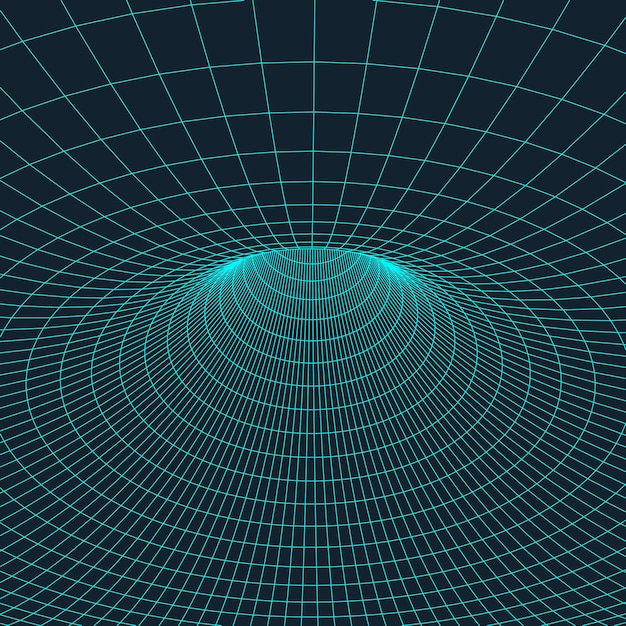 Каркасный тор с соединенными линиями и точками Многоугольный элемент сетки Векторная иллюстрация EPS10