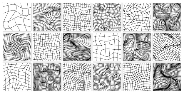 Wireframe vormen gelijnd perspectief mesh d raster laag poly geometrische elementen retro futuristisch ontwerp