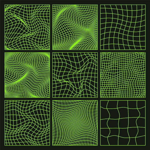 Wireframe vormen gelijnd perspectief mesh d raster laag poly geometrische elementen retro futuristisch ontwerp