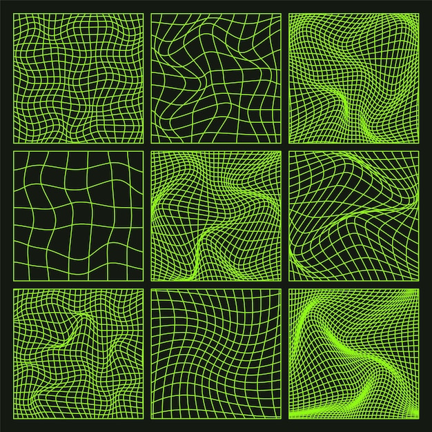 Wireframe vormen gelijnd perspectief mesh d raster laag poly geometrische elementen retro futuristisch ontwerp