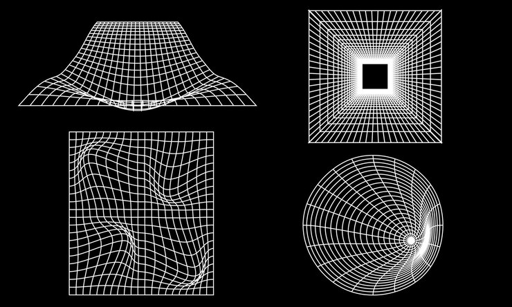 Vector wireframes illustration black and white