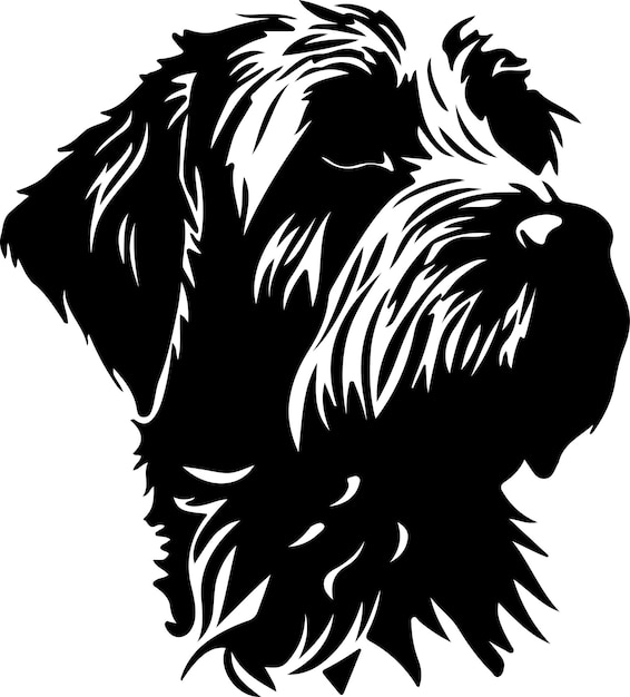 Vector wirehaired pointing griffon black silhouette with transparent background