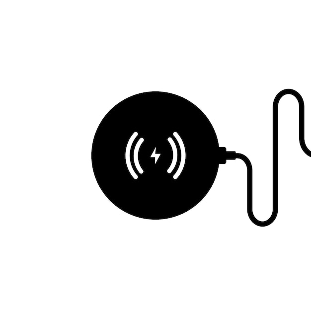 Wireless charger illustration. Battery charge icon. Flat wireless power charge.