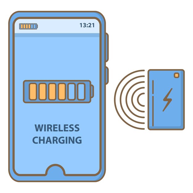 벡터 스마트폰 무선 충전유도 충전 스테이션기기 배터리 충전