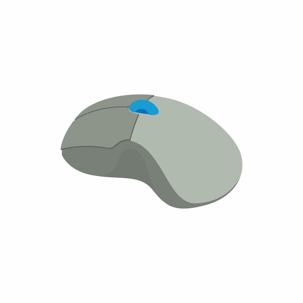 Wireless computer mouse icon in cartoon style on a white background