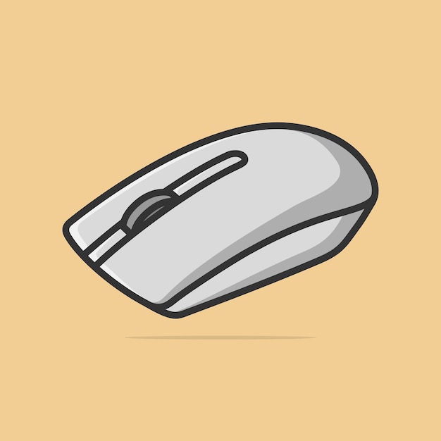 Vector wireless computer mouse icon isolated cartoonish vector illustration