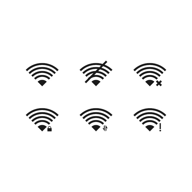 Wireless icon set wifi icon on white background