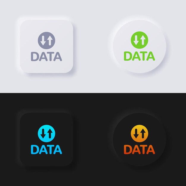 벡터 무선 인터넷 연결 아이콘은 웹 디자인 응용 프로그램 ui 등을 위한 다색 뉴모피즘 버튼 소프트 ui 디자인을 설정합니다.