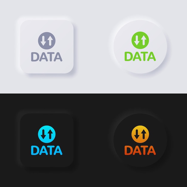 Vector wireless internet connection icon set multicolor neumorphism button soft ui design for web design application ui and more button vector