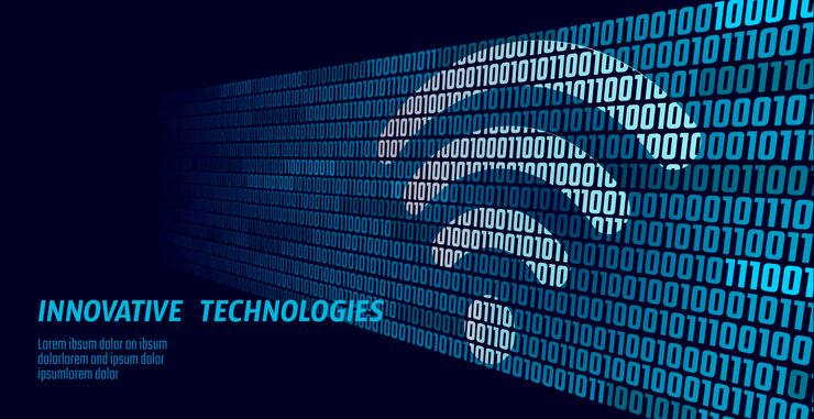 Vector 無線網路 wi-fi 連接 大數據二進制代碼流量數字 全球網絡高速創新連接數據速率技術矢量插圖藝術