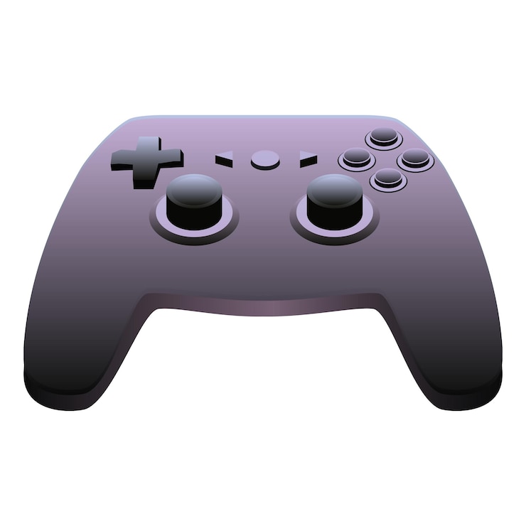 Vector wireless joystick for control in video games isolated on white. vector illustration.